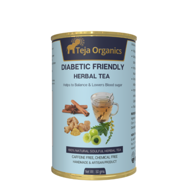 Diabetic Friendly Herbal Tea 50gm | Herbal Tea Blend | Caffeine Free | Supports Blood Sugar Balance | Helps to improves Metabolism Digestion
