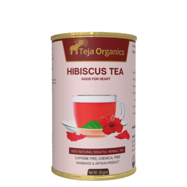 Hibiscus Tea 50gm | 100% Pure Hibiscus Flowers | Caffeine Free Herbal Tea | Antioxidant Rich | Supports Heart, Digestion & Metabolism