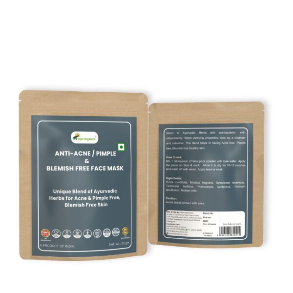 Anti-Acne/Pimple & Blemish Free Face Mask | Unique Blend of Ayurvedic Herbs for Acne & Pimple Free, Blemish Free Skin