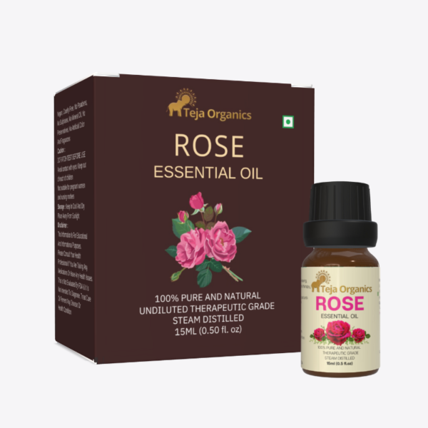 Rose Essential Oil 15ml | 100% Pure & Natural Rose Essential Oil | Luxurious and highly valued | Soothing, hydrating, and rejuvenating |Skin Glow, Hydration & Relaxation | For Face, Diffuser & Cosmetic Products | No Additives
