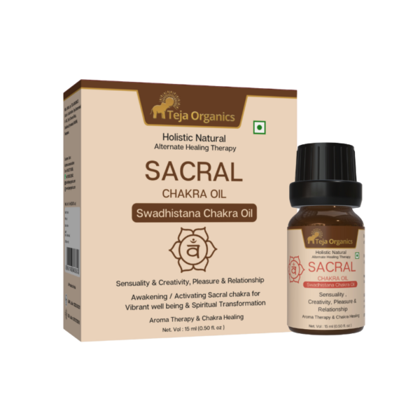 Sacral Chakra Oil (Swadhisthana Chakra) 15 ml | Aromatherapy Essential Oil Blend for  Sensuality , Creativity, Pleasure & Relationship | External Use